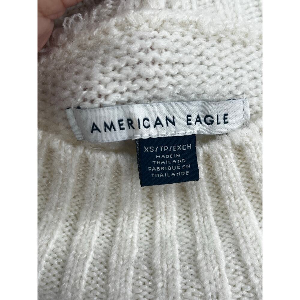 American Eagle Snow Stopper Sweater Cream Teddy Graphic Size XS Women’s - Picture 8 of 9